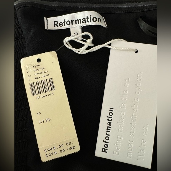 NWT Reformation Anthropologie St. Louis Strapless Velvet Mini Dress Black Bubble - Picture 6 of 6